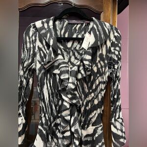 Vintage New Hayley Matthews Black and White Dressy Shirt women’s Sz M. Y2K